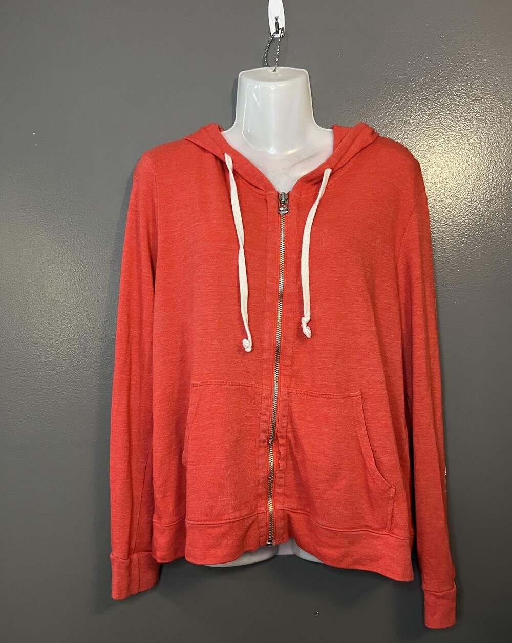 SoulCycle Hoodie Womens Large Full Zip Sleeve Spell Out Back Wheel Logo Made USA